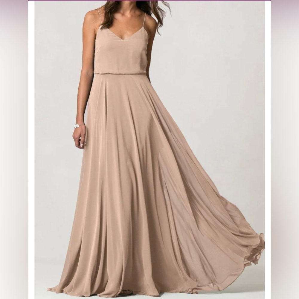 Jenny Yoo Bridesmaid Tan Dress Inesse Maxi Size 2